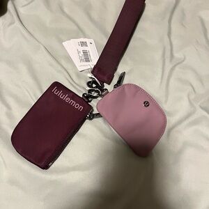 NWT Lululemon Dual Pouch Keychain Wristlet*RARE HARDWARE